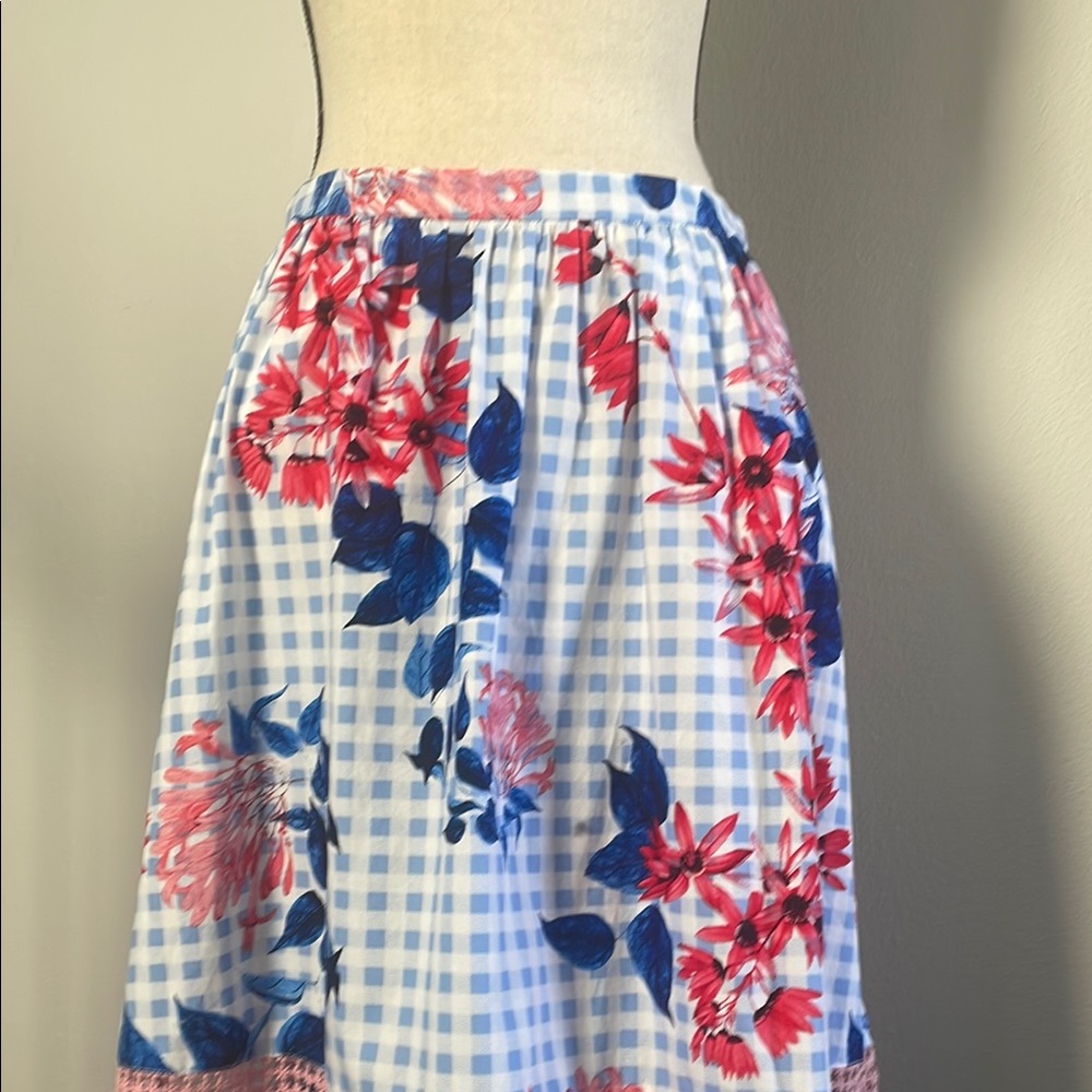 Draper James A-Line Knee-Length Red and Blue Skirt Size 6 - Picture 5 of 10